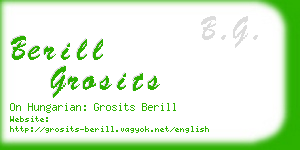 berill grosits business card